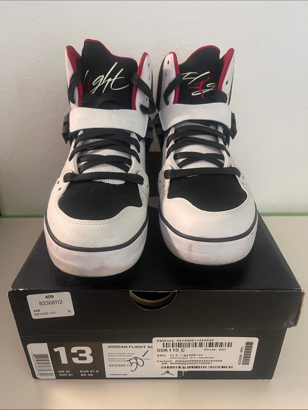 Nike Jordan Flight 45 V Black/White Size 13